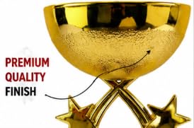 Gold Trophy Cup with Star Design, Pack of 12