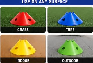 Flat Training Cones for Football Basketball & Agility Pack of 10