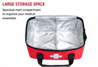First Aid Kit Bag Only, Large Capacity Red Emergency Medical Bag