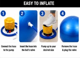 AL FALAH Anti-Burst Exercise Gym Ball with Foot Pump