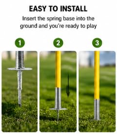 Football Corner Flag Set with Spring Base, 4 Poles & Carry Bag