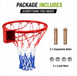 Heavy Duty Basketball Ring with Net 45 cm Steel Hoop Set