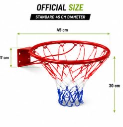 Heavy Duty Basketball Ring with Net 45 cm Steel Hoop Set