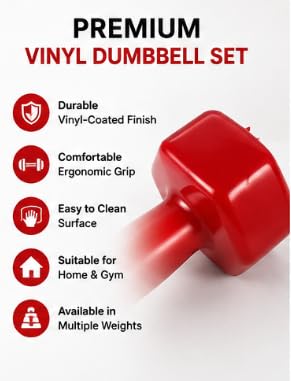 Vinyl Dumbbell Set Available in 1 KG, 2 KG, 3 KG, 4 KG & 5 KG (3KG)