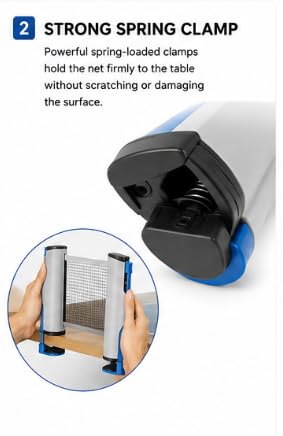 FALAH Retractable Table Tennis Net with Spring Clamp