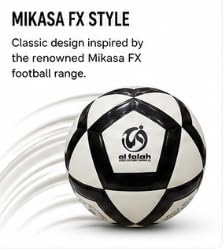 Al Falah Size 5 Football Mikasa FX Model Black & White