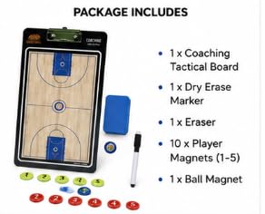 Basketball Coaching Tactical Board with Full Court Design