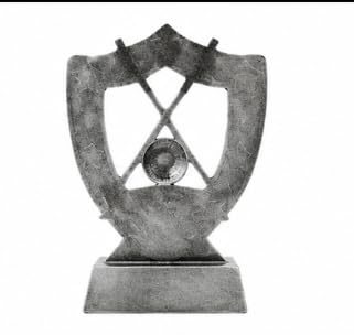Golf Trophy Resin Award with Engraving Plate, Antiqued Finish