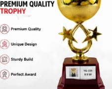 Gold Trophy Cup with Star Design, Pack of 12