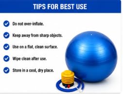 AL FALAH Anti-Burst Exercise Gym Ball with Foot Pump