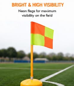 Football Corner Flag Set 150cm Spring Loaded PVC Poles