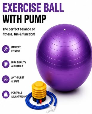 AL FALAH Anti-Burst Exercise Gym Ball with Foot Pump