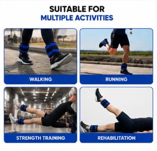 FALAH Adjustable Ankle & Wrist Weight Bags Pair Blue