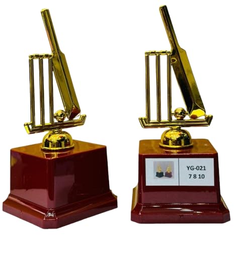 Cricket Trophy Award with Wooden Base 16 cm Gold Finish