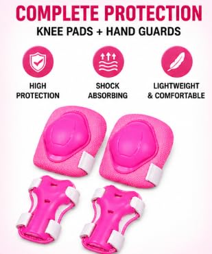 Kids Cycle Knee and Hand Guard Set, Safe and Durable Red