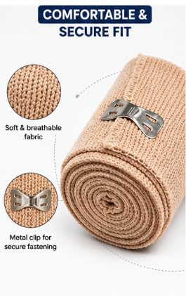Elastic Bandage 7.5cm x 4.5m with Metal Clip, Pack of 8