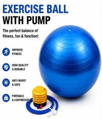 AL FALAH Anti-Burst Exercise Gym Ball with Foot Pump