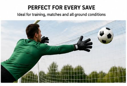 AFSET Goalkeeper Gloves with Super Grip, Adult Size 9-11