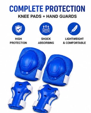 Kids Cycle Knee and Hand Guard Set, Safe and Durable Red