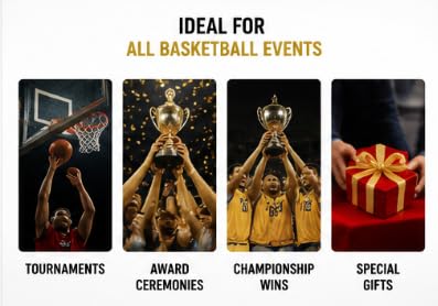 Al Falah Basketball Trophy Golden Rock-Style Base Award