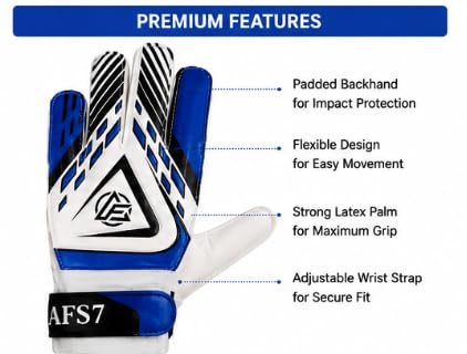 AFS7 Goalkeeper Gloves with Latex Palm, Sizes