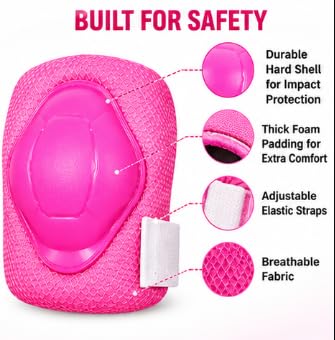 Kids Cycle Knee and Hand Guard Set, Safe and Durable Red