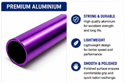 Aluminum Relay Baton Set, 30 cm, 6 Colors, Pack of 6