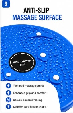 Waist Twisting Disc – 360° Fitness Balance Board with Anti-Slip Massage Surface | Core Strength, Waist Toning, Balance Training | Home Gym Exercise Equipment | Blue