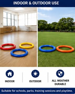 Rubber Tennikoit Ring Set, 4 Pcs, Red Yellow Blue Orange, 16 cm