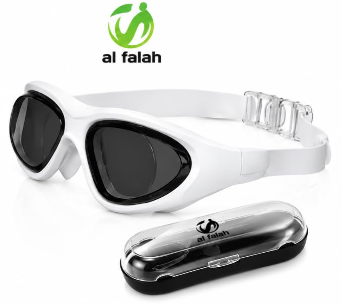 AL FALAH Swimming Goggles for Men & Women, Adult Swim Goggles, Comfortable Anti-Fog Swimming Goggles with Adjustable Strap for Pool, Training & Swimming