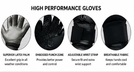AFSET Goalkeeper Gloves with Super Grip, Adult Size 9-11