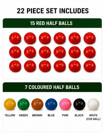 Al Falah 22-Piece Snooker Half Ball Training Set with Resin Balls
