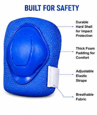 Kids Cycle Knee and Hand Guard Set, Safe and Durable Red
