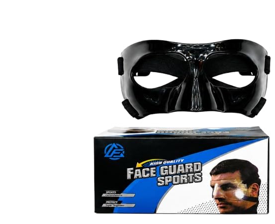 Face Guard Sports Mask, Black Glossy Finish, Protective