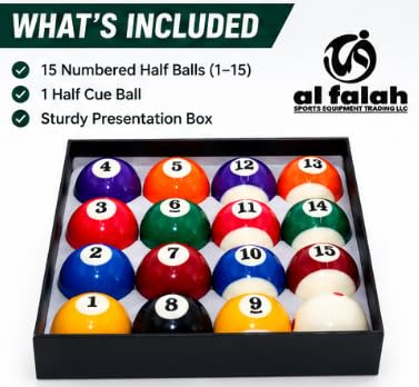 Al Falah Half Billiard Ball Training Set 16 Piece Resin