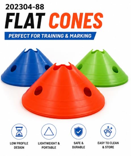 Flat Training Cones for Football, Basketball & Agility Drills