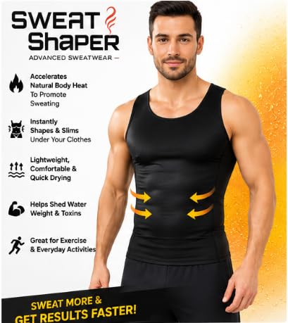 Sweat Shaper Men's Compression Tank Top for Workouts XL