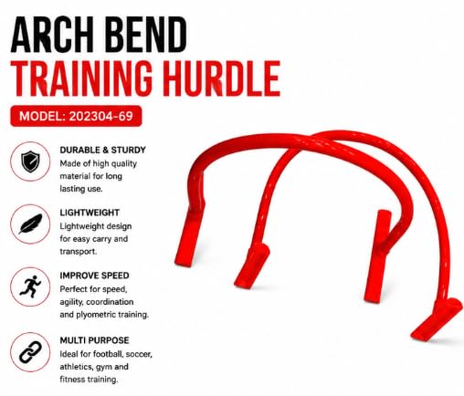 FALAH Arch Bend Hurdles for Agility & Speed Training, Red