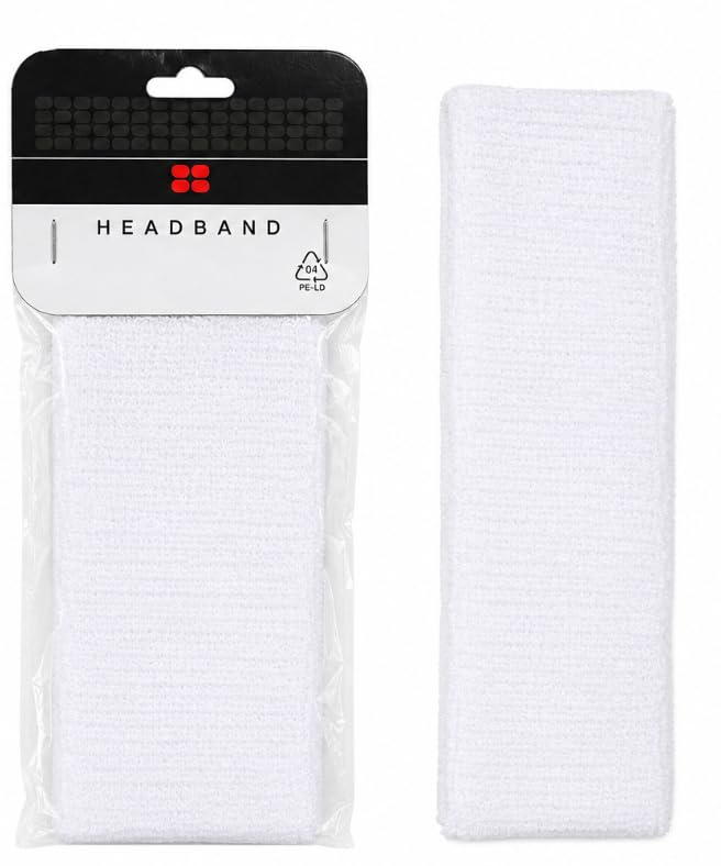 Sports Headband Soft Cotton Sweat Band for Gym & Running black