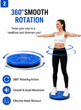 Waist Twisting Disc – 360° Fitness Balance Board with Anti-Slip Massage Surface | Core Strength, Waist Toning, Balance Training | Home Gym Exercise Equipment | Blue
