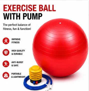 AL FALAH Anti-Burst Exercise Gym Ball with Foot Pump