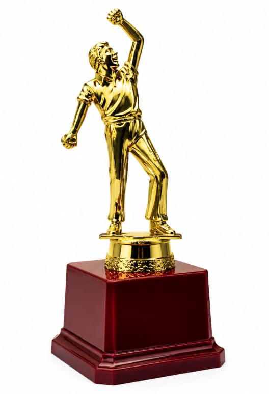 Cricket Bowling Trophy Gold Finish 20.5 cm YG-146