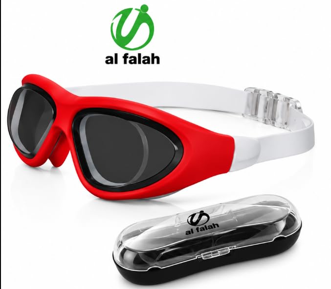 AL FALAH Swimming Goggles for Men & Women, Adult Swim Goggles, Comfortable Anti-Fog Swimming Goggles with Adjustable Strap for Pool, Training & Swimming
