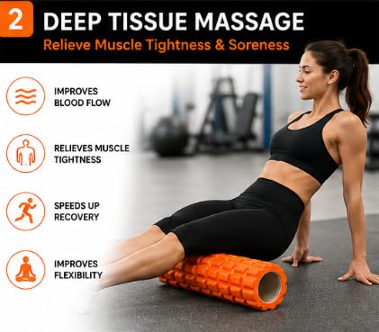 AL FALAH EVA Foam Roller 45CM & 35CM for Muscle Recovery