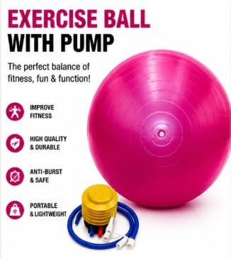 AL FALAH Anti-Burst Exercise Gym Ball with Foot Pump