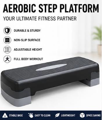 Falah Aerobic Step Platform Adjustable Fitness Stepper for Home Gym