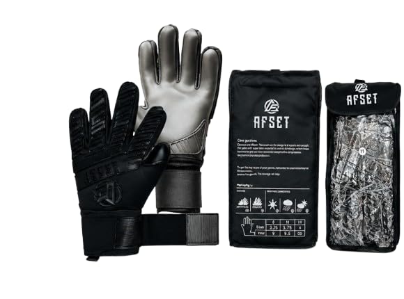 AFSET Goalkeeper Gloves with Super Grip, Adult Size 9-11