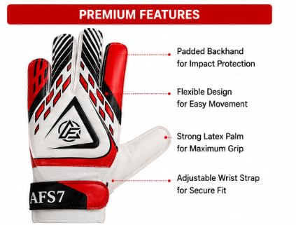 AFS7 Goalkeeper Gloves with Latex Palm, Sizes