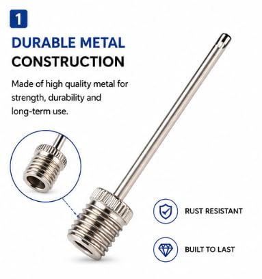 FALAH Ball Pump Inflation Needles Metal Needle Adapters Pack of 100