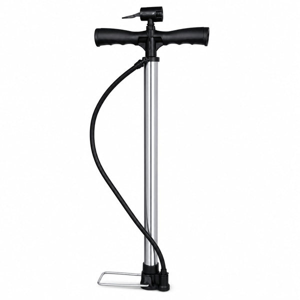 Floor Standing Bicycle Pump with Pressure Gauge, Steel